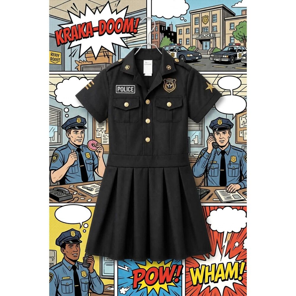 Girl's size Medium Police dress costume